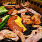 BBQバーベキュー焼肉セット5種盛り（カルビ、ハラミ、鶏もも、豚トロ、ウインナー）1kg